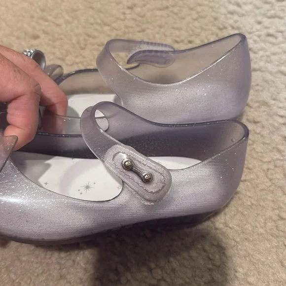 Mini Melissa Sparkly Silver Kids Dress Shoes - Picture 5 of 5